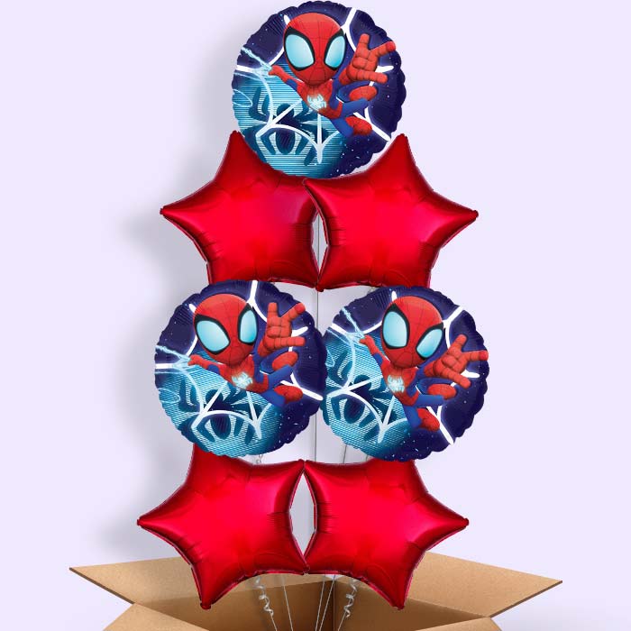 Spidey & His Amazing Friends Helium Balloon in a Box - 7 Balloons | Party Save Smile