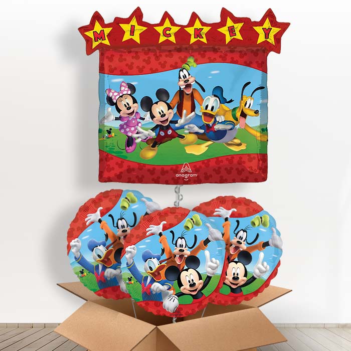 Mickey Mouse & Friends Helium Balloon in a Box - with 3 Themed Balloons | Party Save Smile