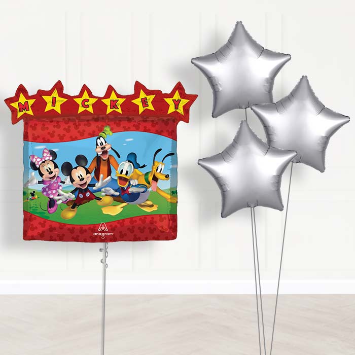 Mickey Mouse & Friends Balloon Bouquet Delivery - 1 x Giant Balloon with Plain Bouquet | Party Save Smile