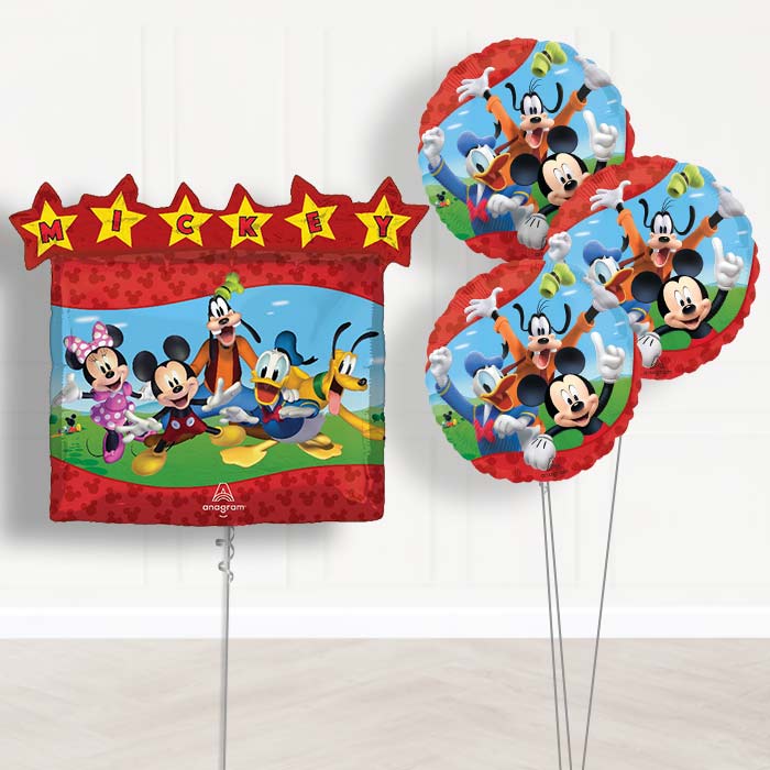Mickey Mouse & Friends Balloon Bouquet Delivery - 1 x Giant Balloon with Themed Bouquet | Party Save Smile