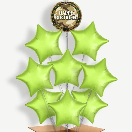 Camo Army Happy Birthday Helium Balloon Bundle | Party Save Smile