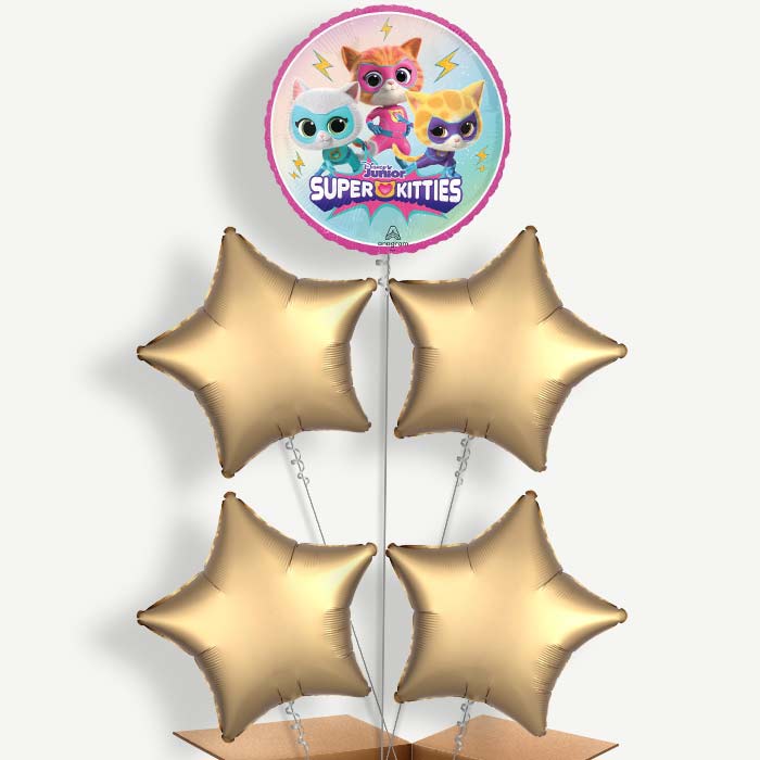 Super Kitties Balloon Cluster Inflated with Helium | Party Save Smile