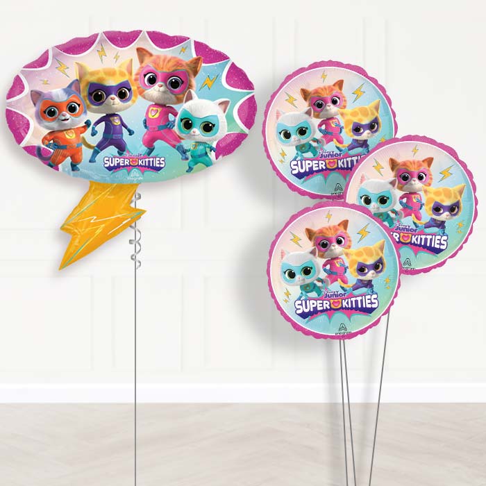 Super Kitties Balloon Bouquet Delivery - 1 x Giant Balloon with Themed Bouquet | Party Save Smile