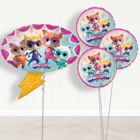Super Kitties Balloon Bouquet Delivery - 1 x Giant Balloon with Themed Bouquet | Party Save Smile
