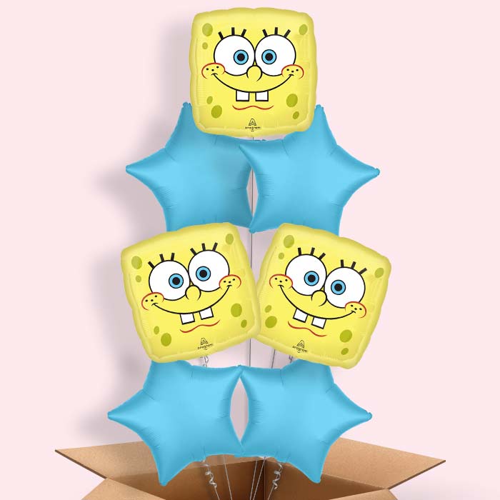 SpongeBob SquarePants & Patrick Helium Balloon in a Box - 7 Balloons | Party Save Smile