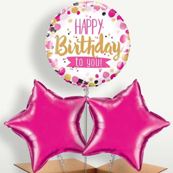 Pink Happy Birthday to You Balloon Bunch | Party Save Smile