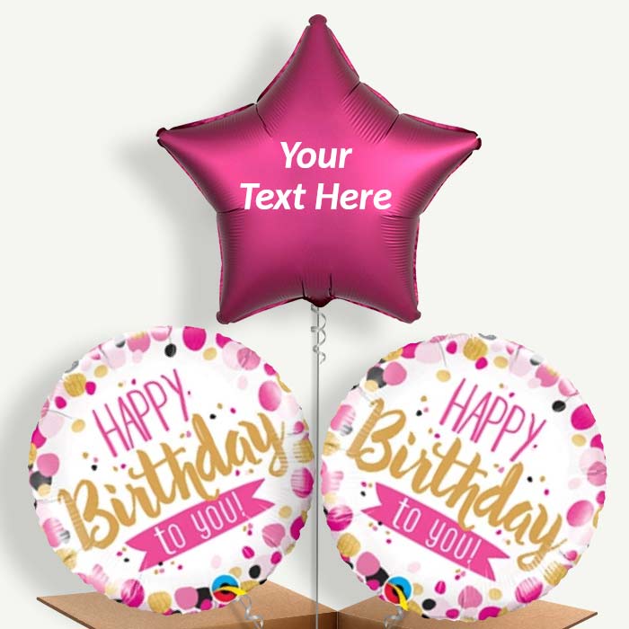 Personalisable Pink Happy Birthday to You Helium Balloons | Party Save Smile