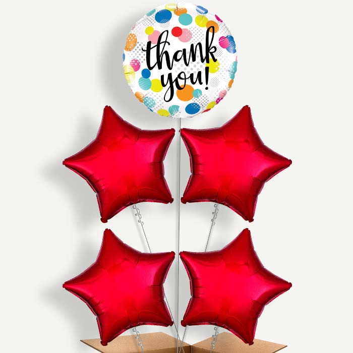 Thank You Polka Dots Helium Balloon Cluster  | Party Save Smile