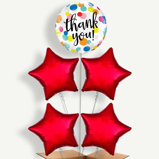 Thank You Polka Dots Helium Balloon Cluster  | Party Save Smile