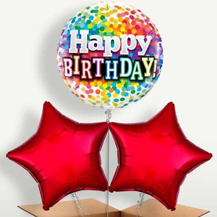 Colourful Confetti Happy Birthday Bunch of Balloons | Party Save Smile