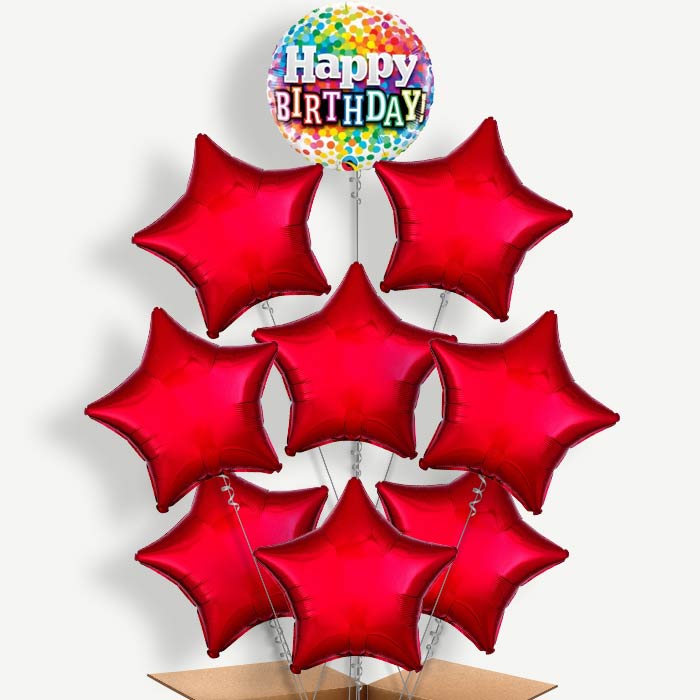 Colourful Confetti Happy Birthday Helium Balloon Bundle | Party Save Smile