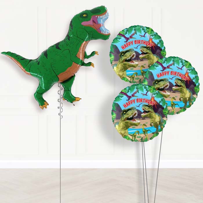 Green T-Rex Dinosaur Balloon Displays - Themed Bouquet | Party Save Smile