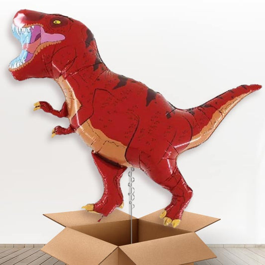 Red T Rex Dinosaur Helium Balloons in a Box - Giant Balloon | Party Save Smile