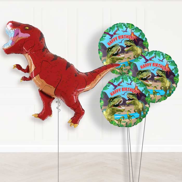 Giant T Rex Balloon Bouquet in a Box Gift - Themed Bouquet | Party Save Smile