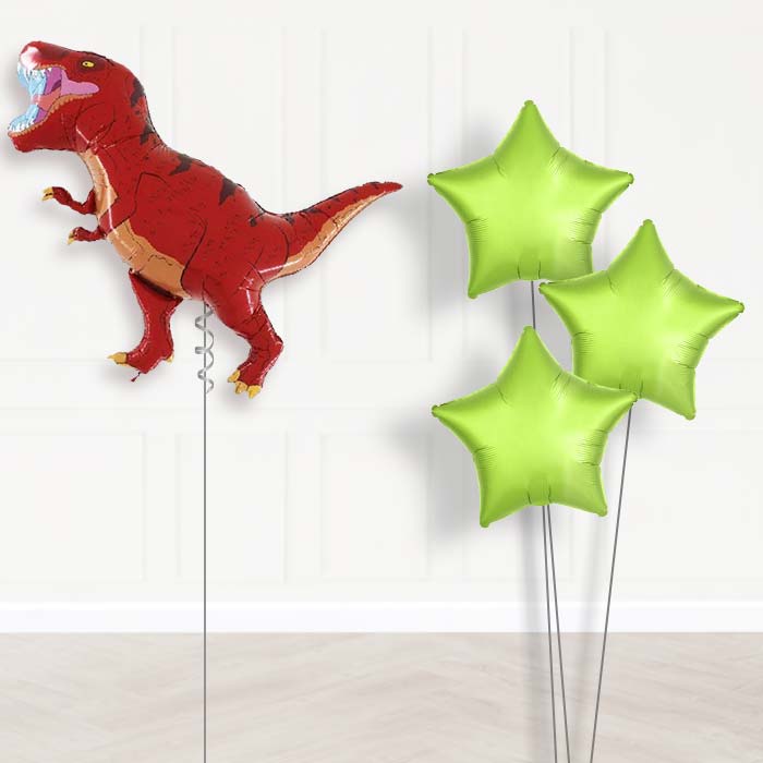 Giant T Rex Balloon Bouquet in a Box Gift - Plain Bouquet | Party Save Smile