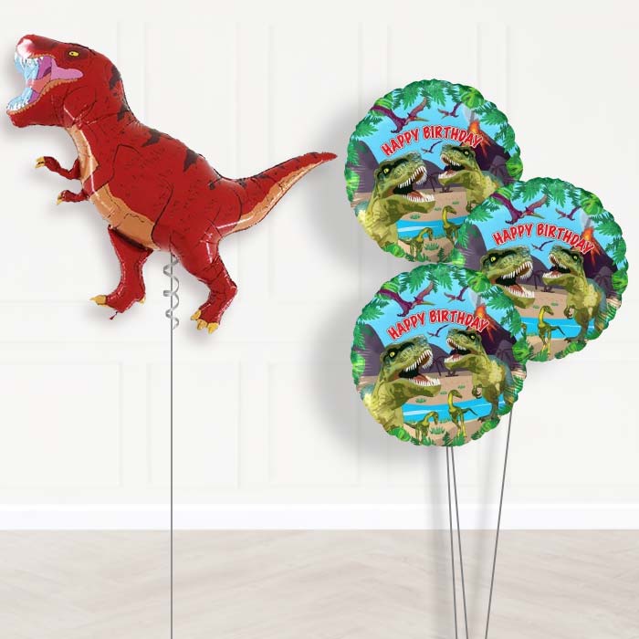Giant T Rex Balloon Bouquet in a Box Gift - Themed Bouquet | Party Save Smile