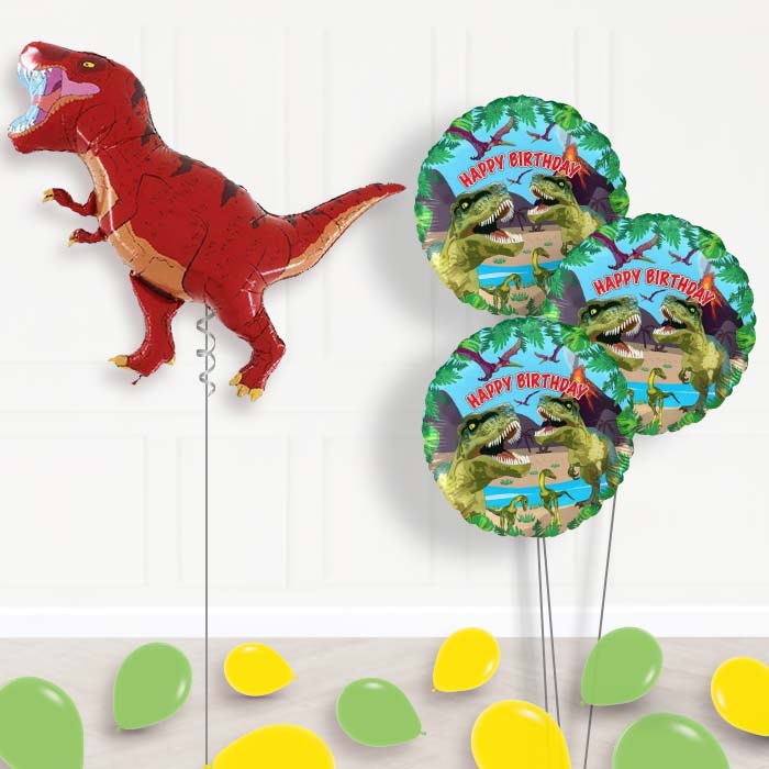 Giant T Rex Balloon Bouquet in a Box Gift - Themed Bouquet and Latex | Party Save Smile