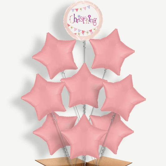 Christening Pink Bunting Helium Balloon Bundle | Party Save Smile