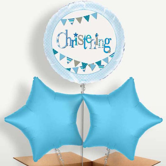 Christening Blue Bunting Bunch of Balloons | Party Save Smile