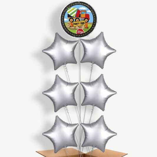 Dump Truck Construction Helium Balloon Arrangement | Party Save Smile