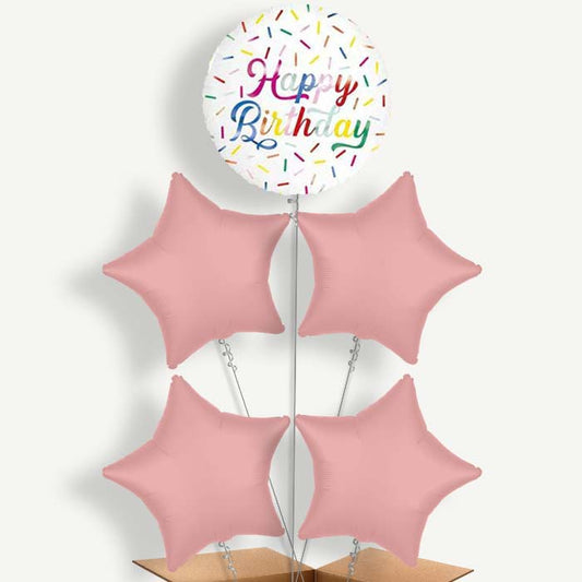 Sprinkle Happy Birthday Helium Balloon Cluster  | Party Save Smile