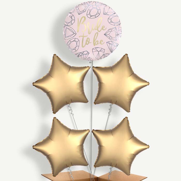 Pink Diamond Bride to Be Helium Cluster Balloons | Party Save Smile