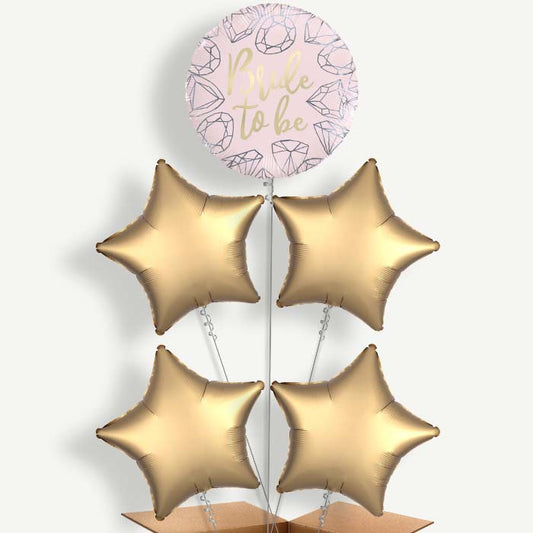 Pink Diamond Bride to Be Helium Cluster Balloons | Party Save Smile