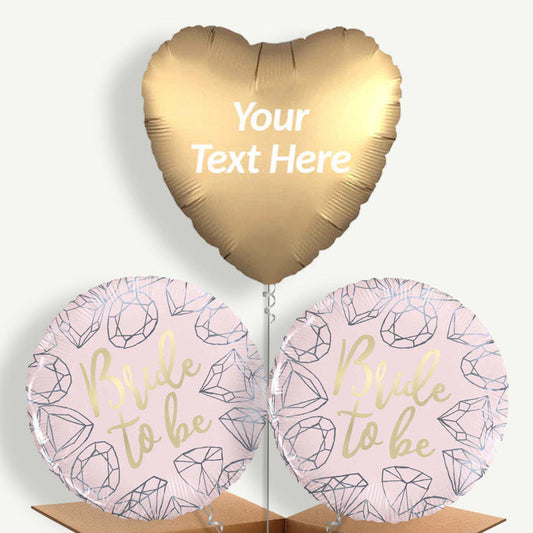 Personalised Hen Helium Balloons - Bride to Be - Balloon Trio | Party Save Smile