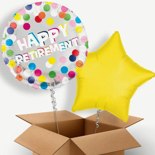 Colourful Happy Retirement Helium Balloon Duo | Party Save Smile