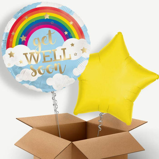 Rainbow Get Well Soon Helium Balloon Couple | Party Save Smile