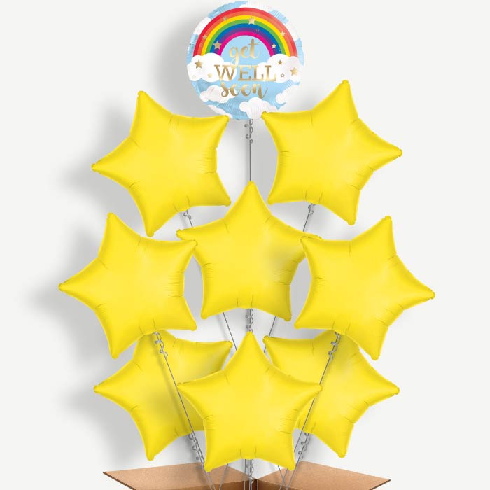 Rainbow Get Well Soon Helium Balloon Bundle | Party Save Smile