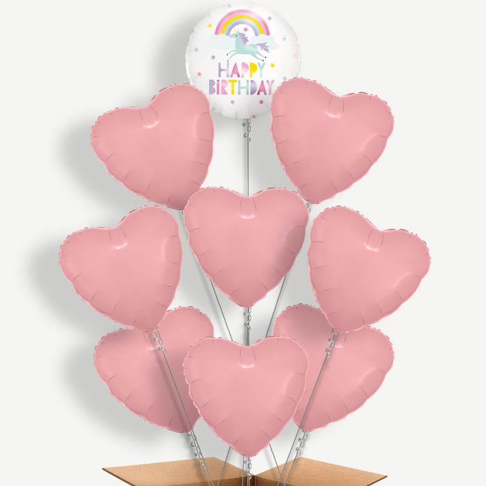 Rainbow Unicorn Happy Birthday Helium Balloon Bundle | Party Save Smile