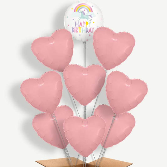 Rainbow Unicorn Happy Birthday Helium Balloon Bundle | Party Save Smile