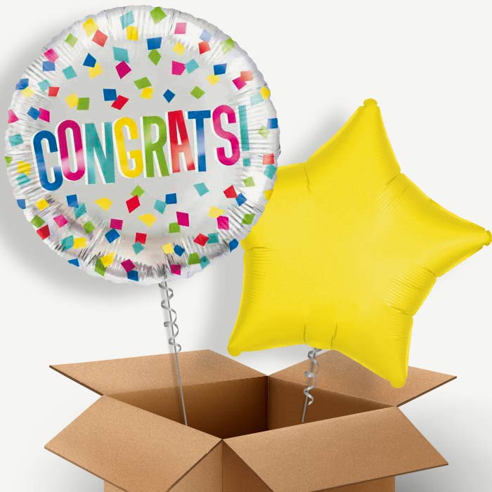 Colourful Congratulations Helium Balloon Duo | Party Save Smile