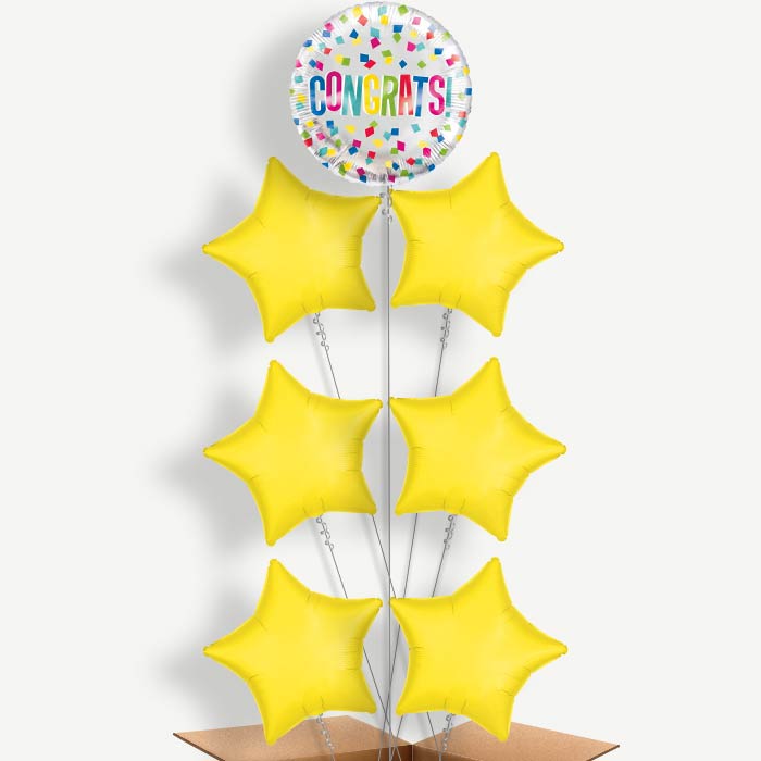 Colourful Congratulations Helium Balloon Arrangement | Party Save Smile