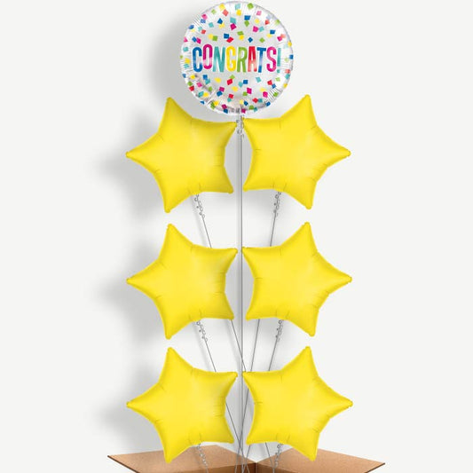 Colourful Congratulations Helium Balloon Arrangement | Party Save Smile