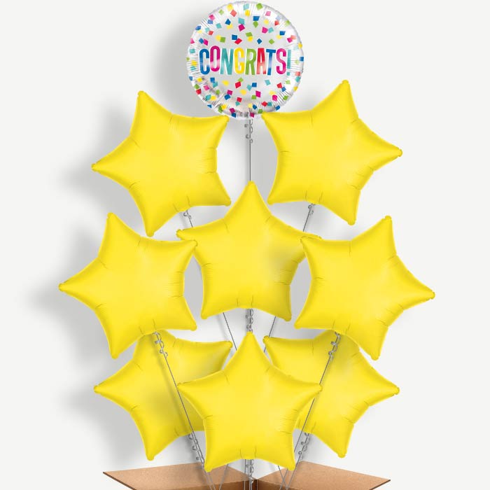 Colourful Congratulations Helium Balloon Bundle | Party Save Smile