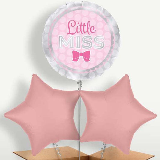 Little Miss Baby Shower Balloon Bunches inflated with Helium | Party Save Smile