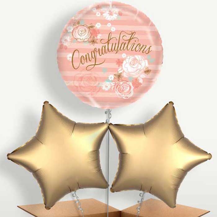 Congratulations Bunch of Balloons inflated with Helium | Party Save Smile