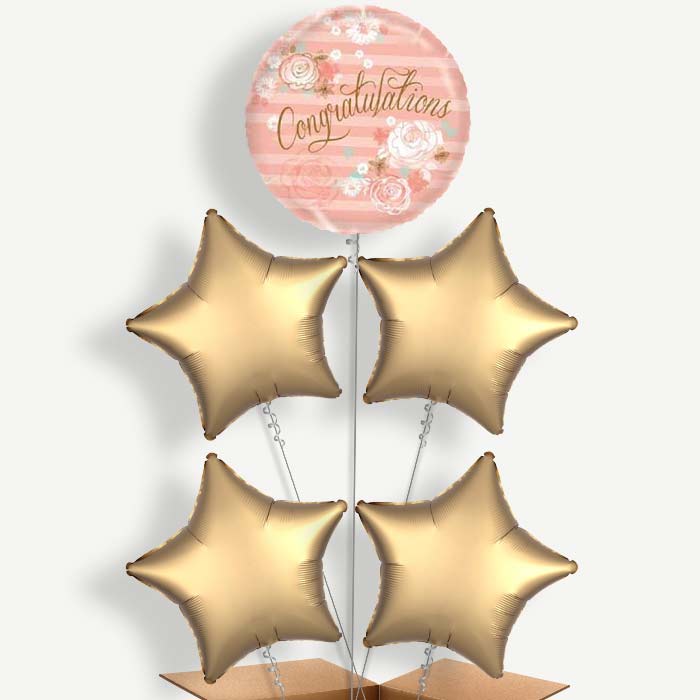 Congratulations Balloon Cluster Inflated with Helium | Party Save Smile