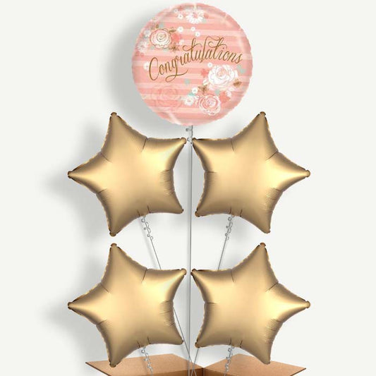 Congratulations Balloon Cluster Inflated with Helium | Party Save Smile