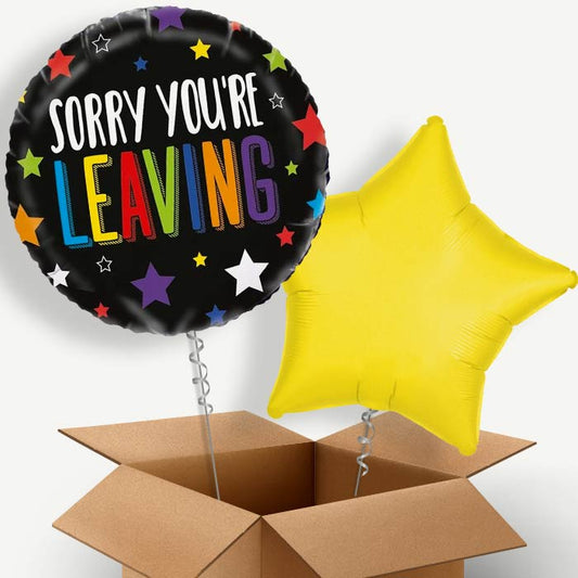 Sorry Your Leaving (Stars) Helium Balloon Couple | Party Save Smile
