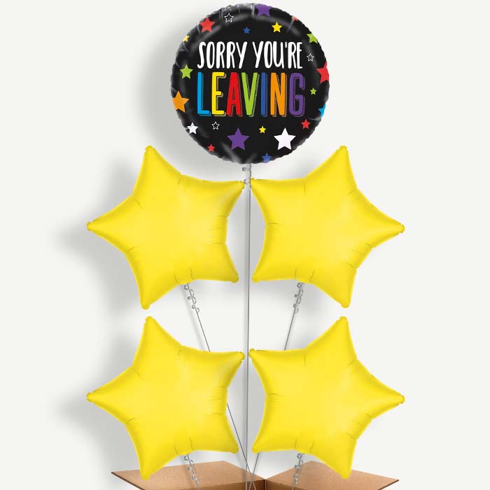 Sorry Your Leaving Stars Helium Balloon Cluster  | Party Save Smile