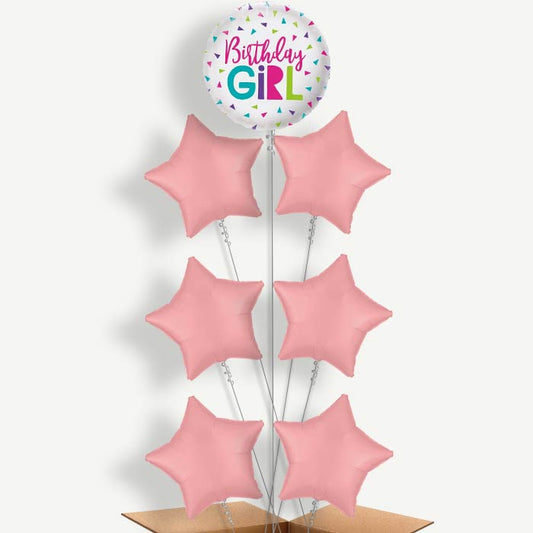 Birthday Girl Confetti Helium Balloon Arrangement | Party Save Smile