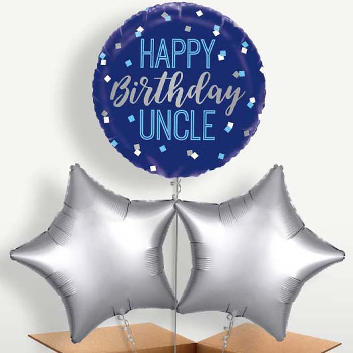 Happy Birthday Uncle Blue Balloons in a Bunch | Party Save Smile