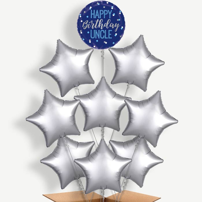 Happy Birthday Uncle Blue Helium Balloon Bundle | Party Save Smile