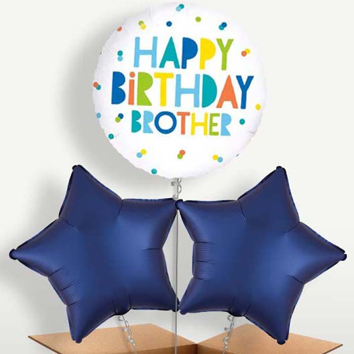 Happy Birthday Brother Polka Dots Balloons in a Bunch | Party Save Smile