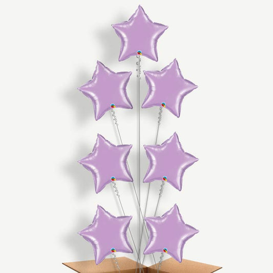 Lavender Star Balloon Arrangement Inflated with Helium | Party Save Smile