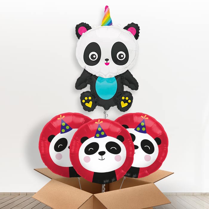 Pandacorn Giant Helium Balloon in a Box | Giant Balloon + 3 Themed Balloons | Party Save Smile