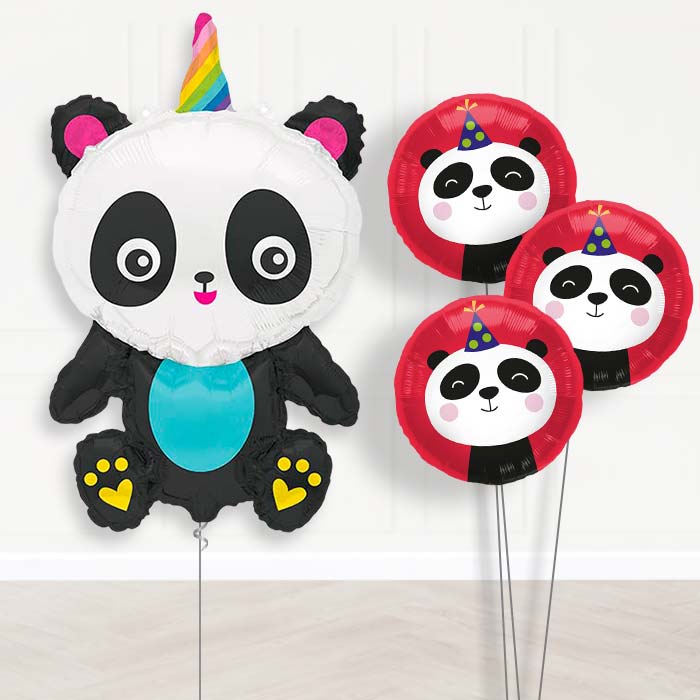 Pandacorn Balloon Bouquet Delivery | Giant Balloon + 3 Themed Balloons | Party Save Smile